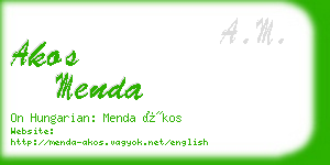 akos menda business card